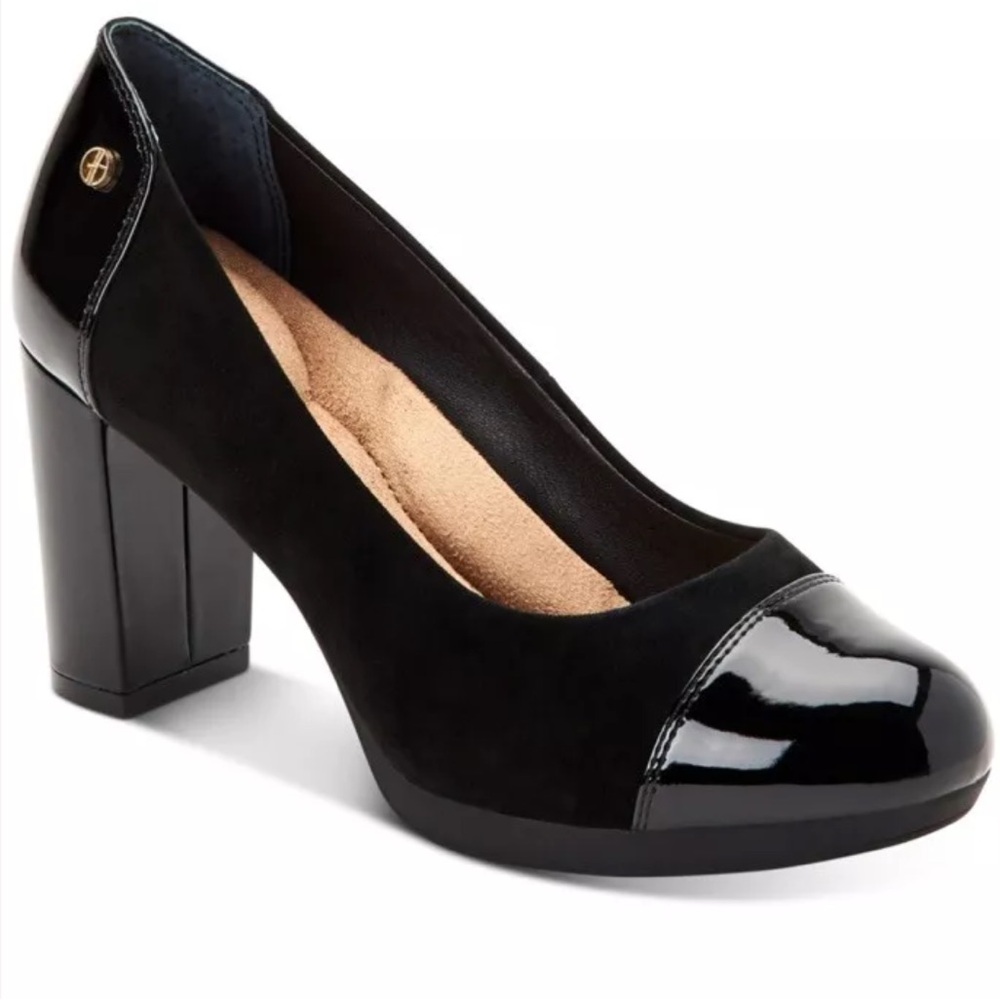 Black Block Heel Pumps